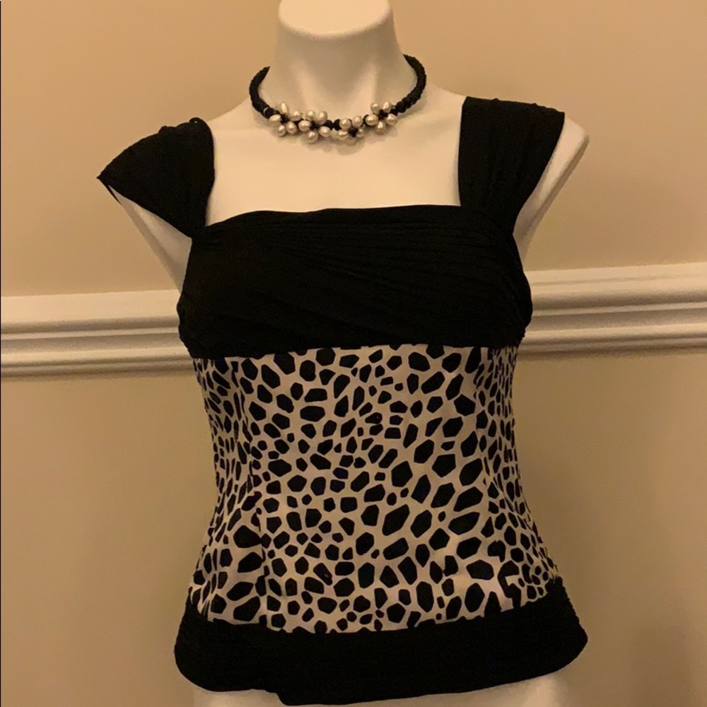 Adrianna Papell BLK/WHT Formal Top (Evening Wear)